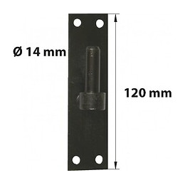 Gond Sur Platine Acier Prépeint, H.120x Diam.14 Mm