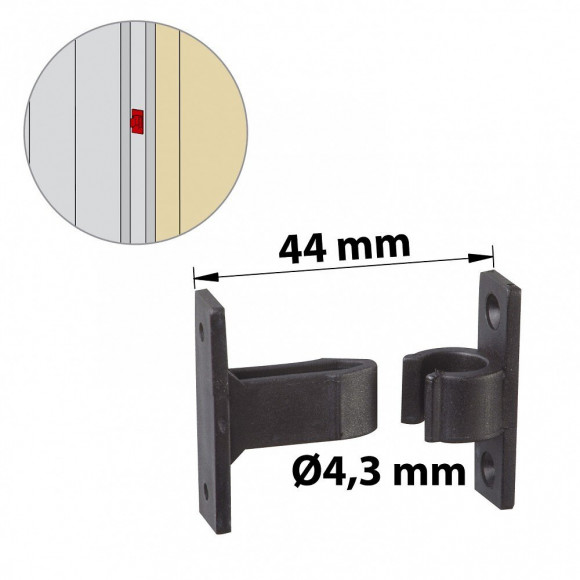 Arrêt À Pince Composite Plastifié, H.50 X L.50 X P.20 Mm