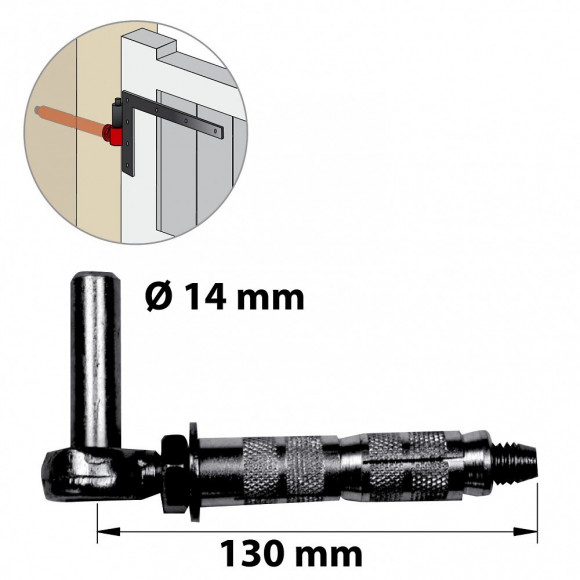 Gond Cheville Acier Zingué, H.60x Diam.14 Mm