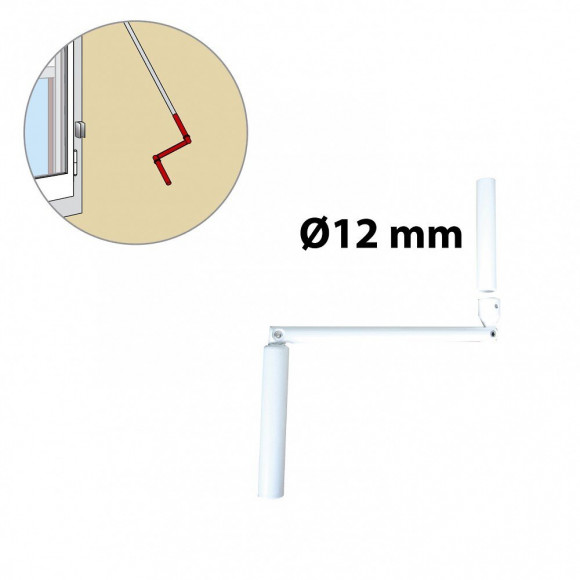 Poignée Manivelle Acier Laqué, H.415 X L.20 X P.20 Mm