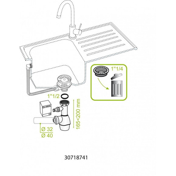 Siphon Universel Avec Prise Machine À Laver, 30718741 Wirquin