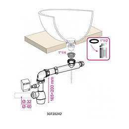 Siphon Universel Tout-en-un Déporté 1bac, 30720242 Wirquin