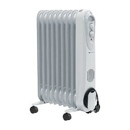 Dtools - Radiateur À Bain D'huile - Puissance De Chauffage 2000w - Tension 230v/50 Hz - Thermostat - Blanc