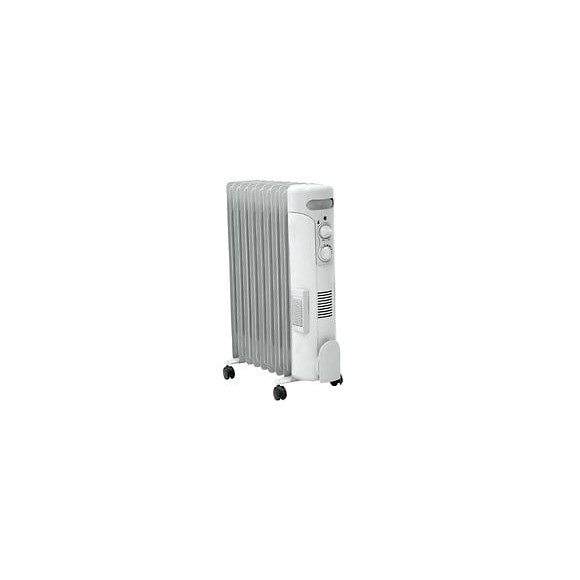 Dtools - Radiateur À Bain D'huile - Puissance De Chauffage 2500w - Tension 230v/50 Hz - Thermostat - 9 Ailettes - Blanc