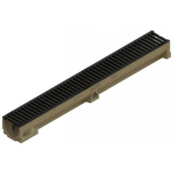 Caniveau Self 100 - Hauteur 95 Mm - Largeur 98 Mm  - Aco - Grille Passerelle Fonte / Fente 11mm / B125
