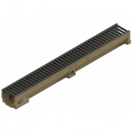 Caniveau Self 100 - Hauteur 95 Mm - Largeur 98 Mm  - Aco - Grille Passerelle Acier Anthracite / Fente 11,5mm / A15