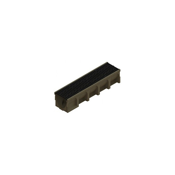 Caniveau Basicdrain - Hauteur 170 Mm  - Aco - Grille Passerelle Fonte / Fente 10mm / Largeur 200 Mm / C250