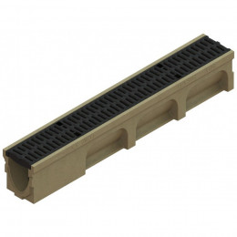 Caniveau Basicdrain - Hauteur 170 Mm  - Aco - Grille Passerelle Fonte / Fente 10mm / Largeur 100 Mm / C250