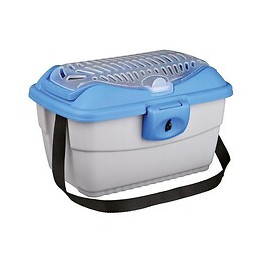 Trixie Box De Transport Mini-capri 40 X 22 X 30 Cm Gris Clair/bleu Pour Rongeurs