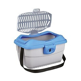 Trixie Box De Transport Mini-capri 40 X 22 X 30 Cm Gris Clair/bleu Pour Rongeurs