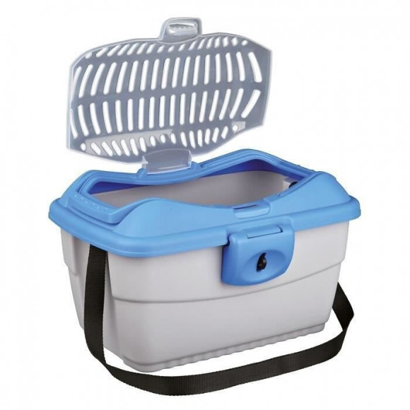 Trixie Box De Transport Mini-capri 40 X 22 X 30 Cm Gris Clair/bleu Pour Rongeurs