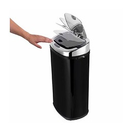 Poubelle De Cuisine Automatique Largo Noir Inox 42l