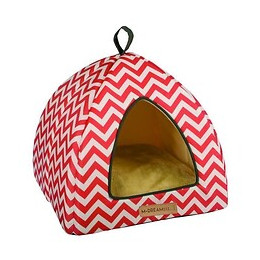 Mpets Tipi Tasmania - Rouge Et Blanc - Pour Chat