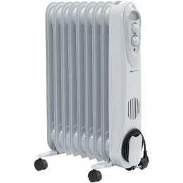 Dtools - Radiateur À Bain D'huile - Puissance De Chauffage 2000w - Tension 230v/50 Hz - Thermostat - Blanc