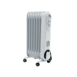 Dtools - Radiateur À Bain D'huile - Chauffage D'appoint - Puissance 1500w - Thermostat + Protection Contre Surchauffe - Blanc