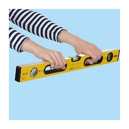 Dtools - Niveau À Bulle Rectangulaire - Structure En Aluminium - Longueur 200 Cm - 3 Bulles - Embouts De Protection - Jaune