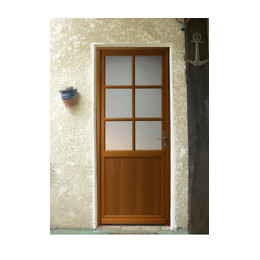 Porte De Service En Bois   Modele 'naxos' 215x90 Poussant Gauche (cotes Tableau)