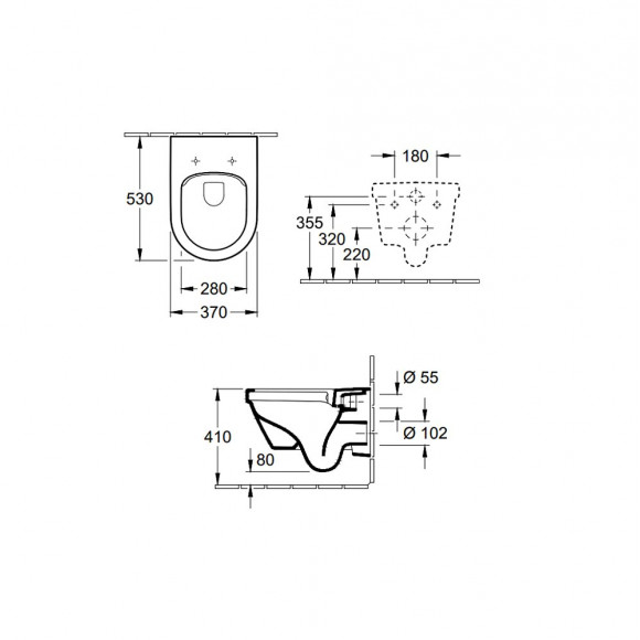 Villeroy & Boch Wc Suspendu Sans Bride Architectura + Abattant