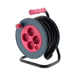 Enrouleur Ménager 15m 3g1 Mm² - Rose - Zenitech