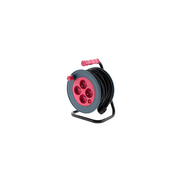 Enrouleur Ménager 15m 3g1 Mm² - Rose - Zenitech
