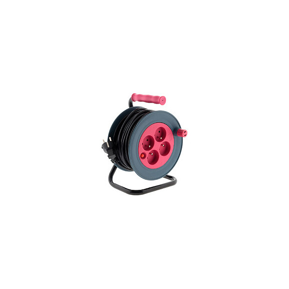 Enrouleur Ménager 15m 3g1 Mm² - Rose - Zenitech