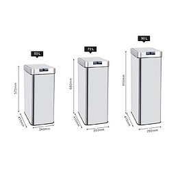 Poubelle De Cuisine Automatique Silverlake Argent Inox 60l