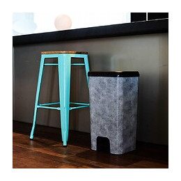 Poubelle De Cuisine À Pédale Lincoln Béton Plastique 40l