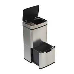 Poubelle De Cuisine Automatique Narvik Gris Inox 75l