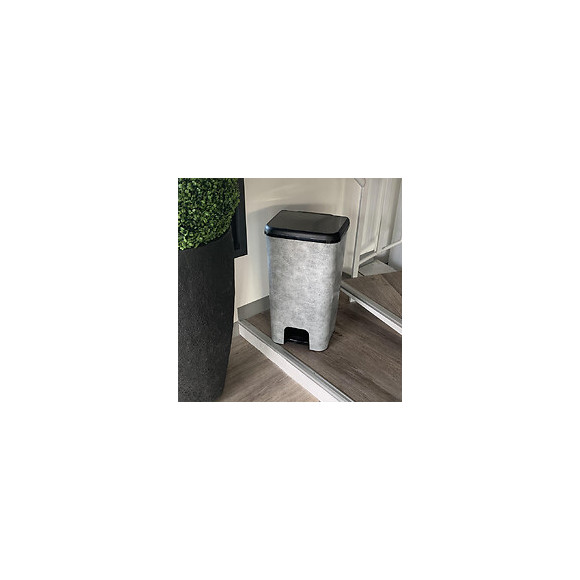 Poubelle De Cuisine À Pédale Lincoln Béton Plastique 40l