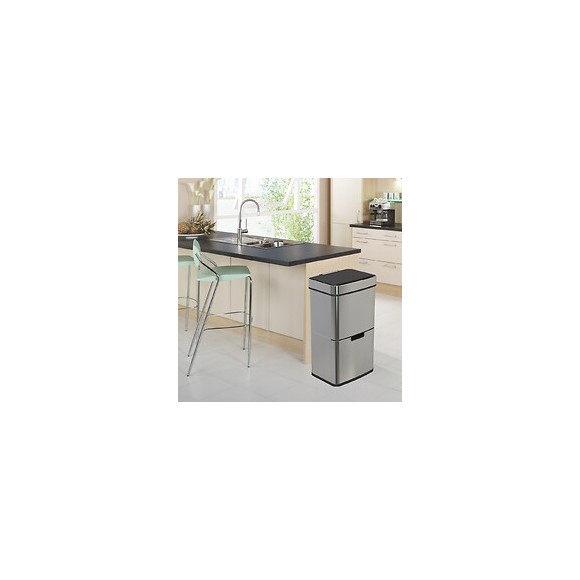 Poubelle De Cuisine Automatique Narvik Gris Inox 75l