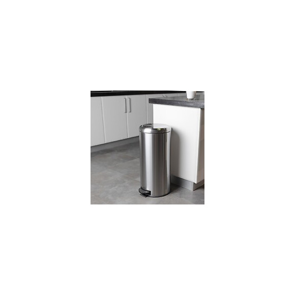 Poubelle De Cuisine À Pédale Urban Gris Inox 30l