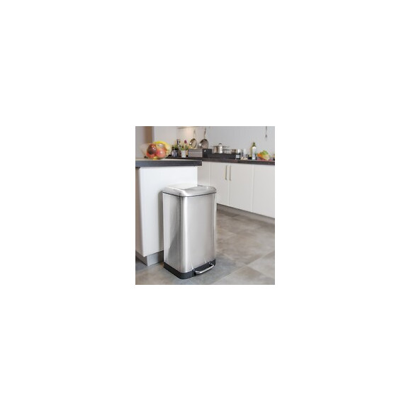 Poubelle De Cuisine À Pédale Greenwich Argent Inox 30l