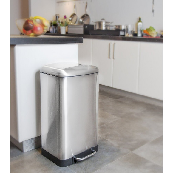 Poubelle De Cuisine À Pédale Greenwich Argent Inox 30l