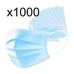 Lot De 1000 Masque Chirurgical  Bleu Polypropylène