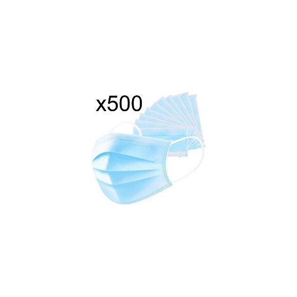 Lot De 500 Masque Chirurgical  Bleu Polypropylène