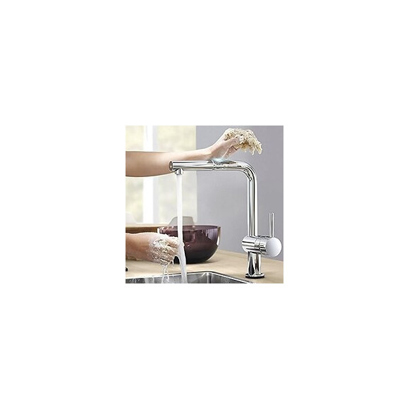 Grohe Mitigeur Evier Electronique Minta Touch - Bec En L Avec Douchette Extractible - Chrome