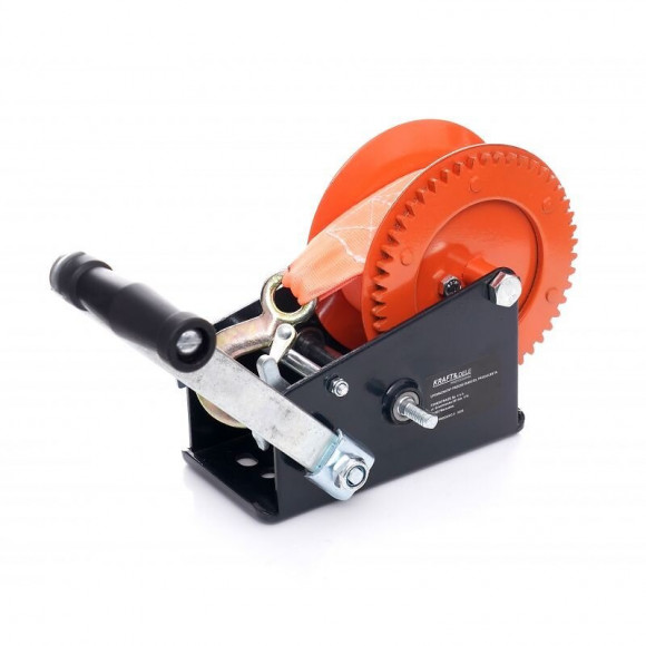 Dcraft - Treuil Manuel Avec Sangle - Treuil De Halage - Sangle 50mm/8m - Capacité 1588 Kg (3500 Lbs) - Orange