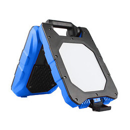 Double Projecteur Chantier Pro Sur Batterie 2x10w - Coque Renforcée Pvc Ik08 - 290°