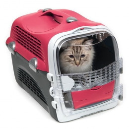 Cat It Cage De Transport Cabrio - Rouge Cerise - Pour Chat