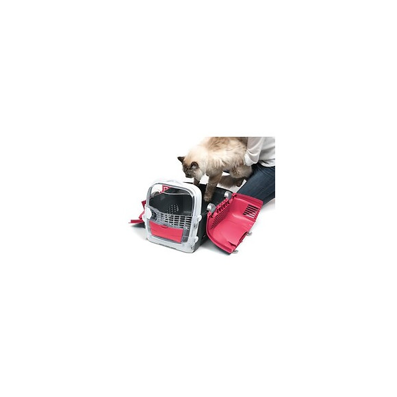 Cat It Cage De Transport Cabrio - Rouge Cerise - Pour Chat