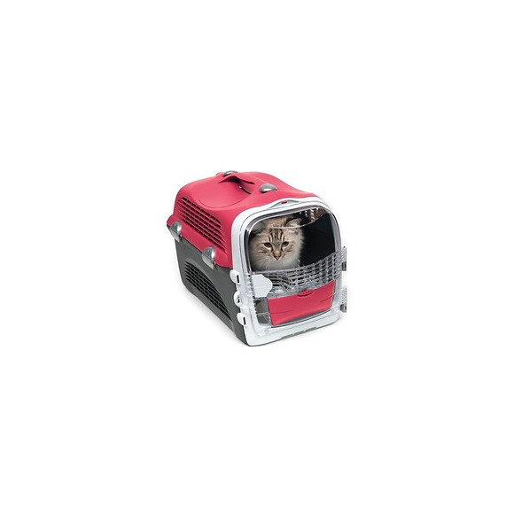 Cat It Cage De Transport Cabrio - Rouge Cerise - Pour Chat