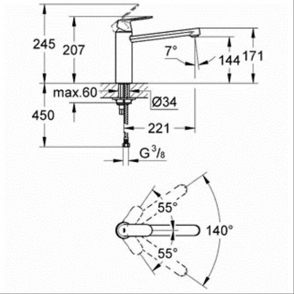 Eurosmart Cosmopolitan Mitig. Év. B.méd. Grohe - 30193dc0