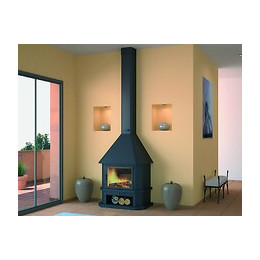 Cheminée Frontale Avec Porte + Base Et Foyer Réfractaire Ch43 - Anthracite