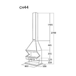 Cheminée Frontale Sans Porte + Base Et Foyer Réfractaire Ch44 - Anthracite