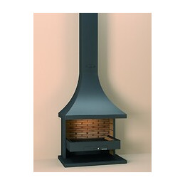 Cheminée Frontale Sans Porte + Base Et Foyer Réfractaire Ch22 - Anthracite