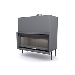 Insert Anthracite Panoramique Avec Porte Guillotine Et Foyer Acier Bv120