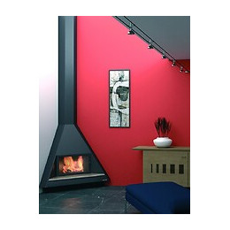 Cheminée De Coin Avec Porte + Base Et Foyer Fonte Ch89 - Anthracite