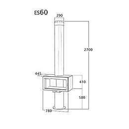 Cheminée Frontale Avec Porte + Base Et Foyer Fonte Es60 -  Anthracite