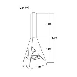 Cheminée Centrale Anthracite Sans Porte + Base Et Foyer Acier Ch94