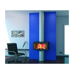 Cheminée Frontale Avec Porte + Base Et Foyer Fonte Es60 -  Anthracite